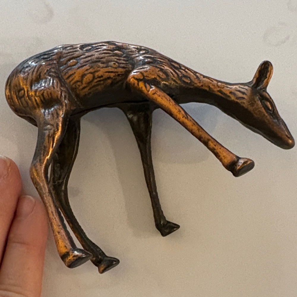 Vintage MCM Hollywood Regency Bronze Brass deer Christmas - Picture 6 of 9